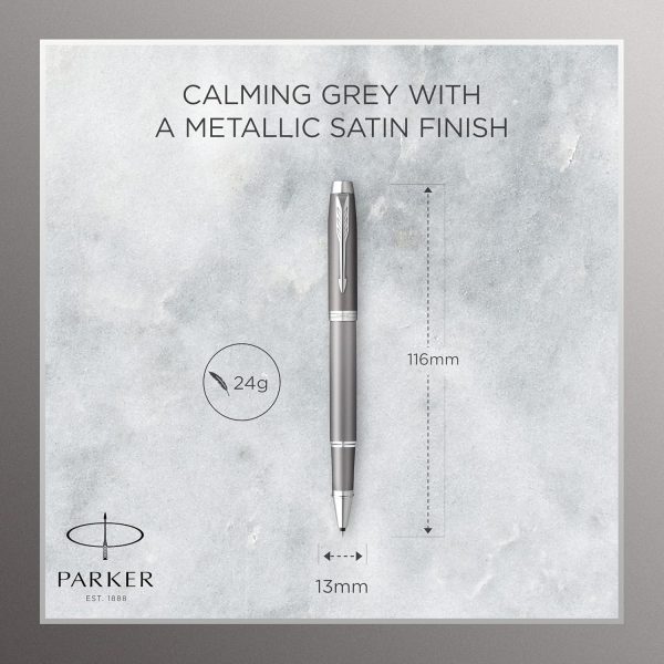 Parker IM Writing Rituals Rollerball Pen Grey Finish with Gradient Chrome - Image 4