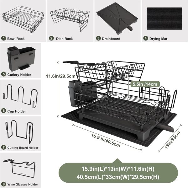 MAJALiS Dish Drying Rack for Kitchen Counter, Stainless Steel Large Dish - Image 5