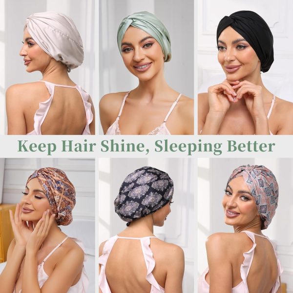 Adjustable Silk Satin Bonnet for Sleeping Hair Wrap, Double Layer Sleep - Image 6