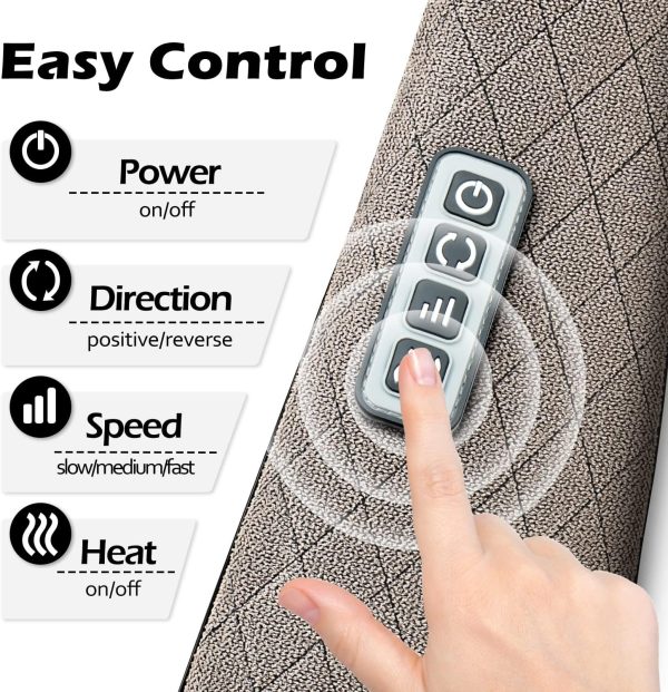 Shiatsu Electric Neck Back Massager Pillow 3D Kneading with Heat For - Image 3