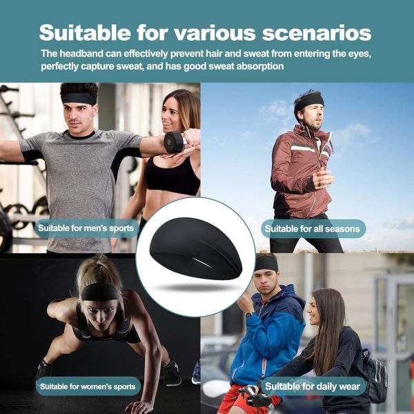 Running Headbands for Men（4 or 6 Pack, Mens Stretchy Headband for - Image 4