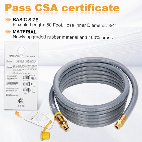 50FT 3/4" ID Natural Gas Hose with Quick Connect 3/4" ID Natural Gas Hose - Image 6