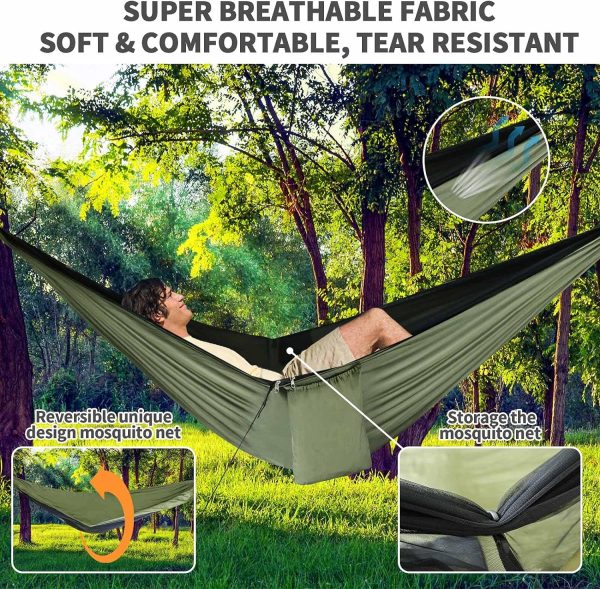 Camping Hammock - Hammocks with Mosquito Net Tent and Rain Fly Tarp, - Image 3