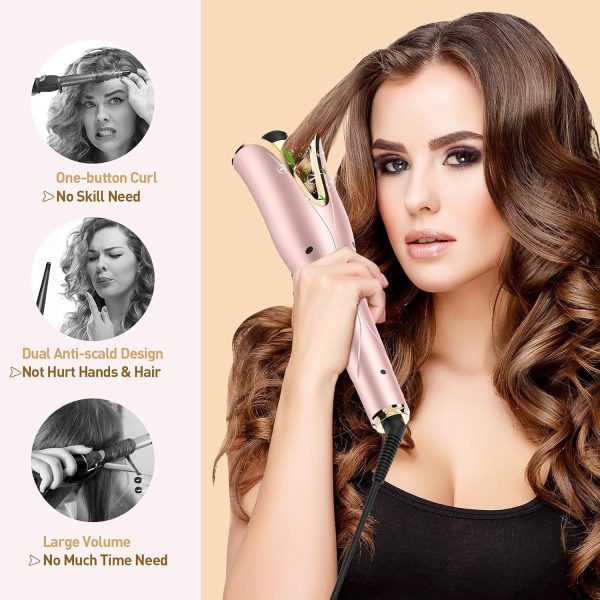 Rotating Curling Iron 1 Inch, Smart Anti-Tangle Automatic Curling Iron with - Image 4