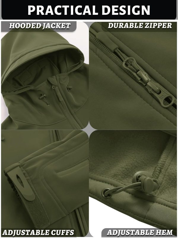 TACVASEN Men's Special Ops Military Tactical Rain Jackets Winter Warm - Image 5