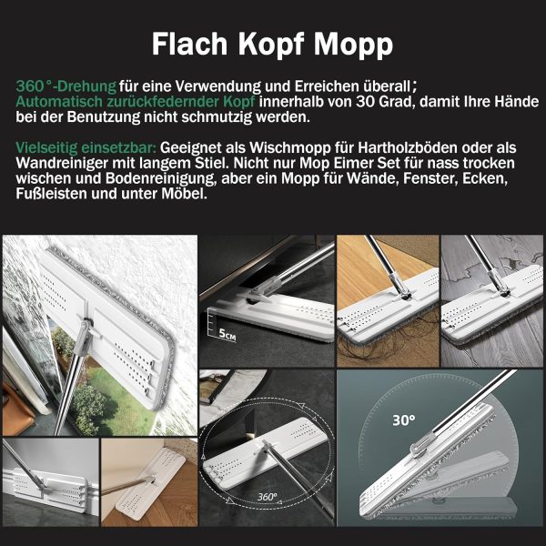 JOYMOOP Mop and Bucket with Wringer Set for Home, Flat Mop and Bucket - Image 4