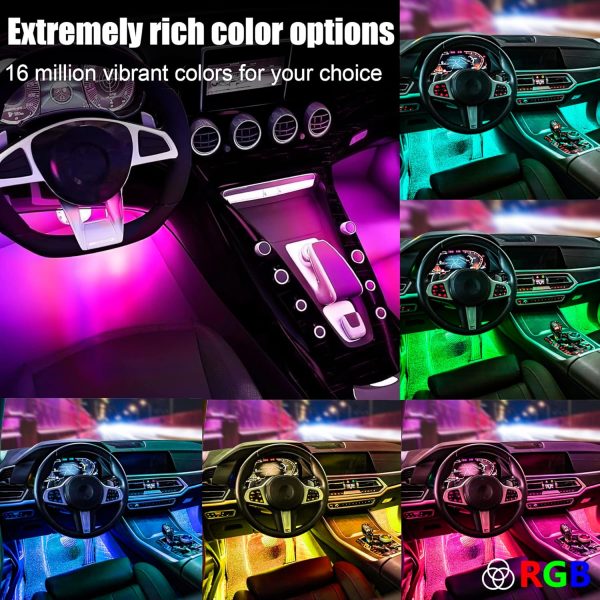 LivTee Smart RGB LED Interior Lights, 2 Lines Design with USB Port, App - Image 2