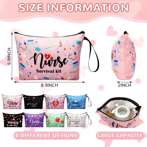 24 Pcs Nurse Gift Bulk for Women Nurse Canvas Cosmetic Bags Zipper Pouch - Image 2
