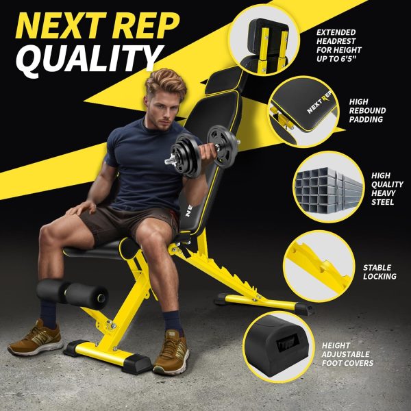 Adjustable Weight Bench,1000 LB Fast Folding Workout Bench for Home Gym - Image 6