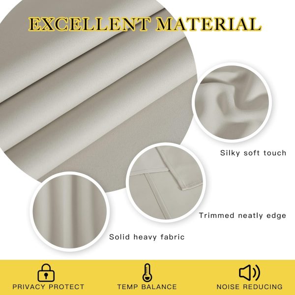 NICETOWN Blackout Natural Curtain for Living Room - Grommet Thermal - Image 4