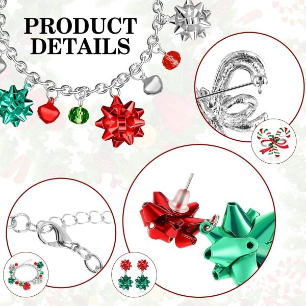 Jadive 4 Piece Christma Jewelry Set Christmas Festive Snowflake Bell - Image 3