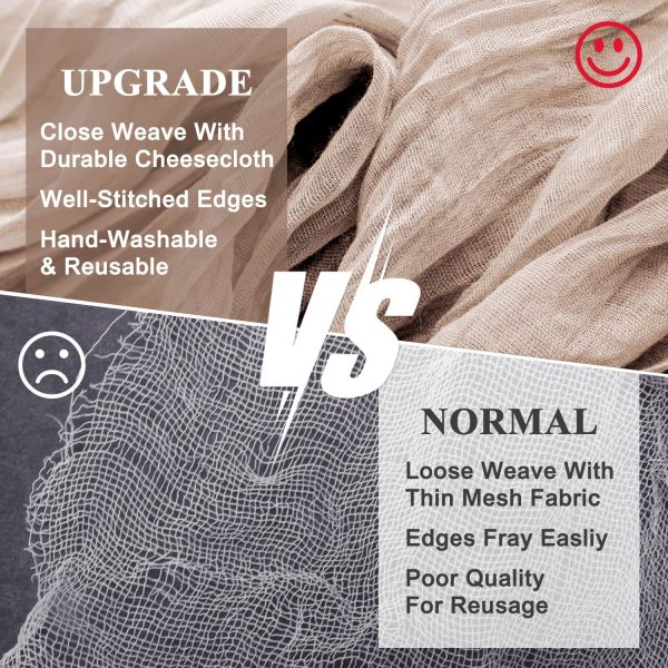 Wokceer Cheesecloth Table Runner 12Pack 10FT Nude Pink Christmas Gauze - Image 4