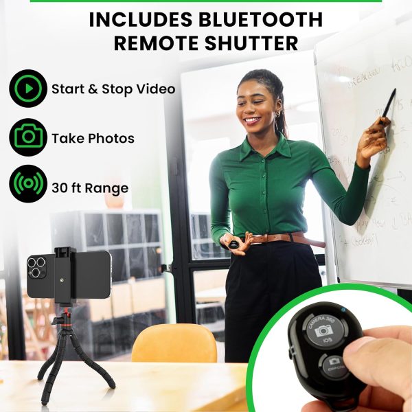 Mini Flexible Tripod for Cell Phones - iPhone Tripod Stand with Wireless - Image 4