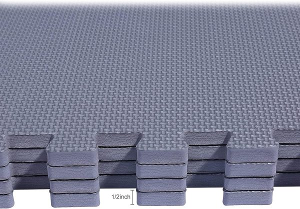 Fitvids Puzzle Exercise Mat with EVA Foam Interlocking Tiles for MMA, - Image 8
