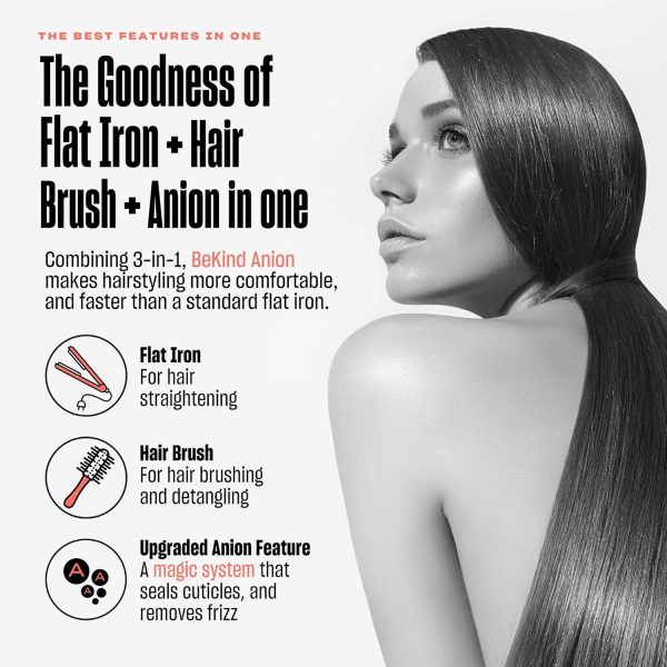 BeKind Anion 30-in-1 Hair Straightener Brush, Built in Upgraded Anion - Image 2