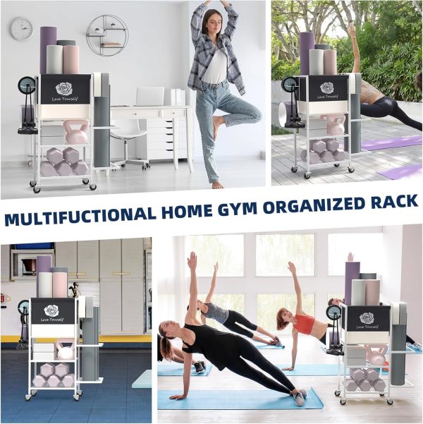 Yoga Mat Storage Rack，Home Gym Storage Rack Gym Workout Equipment Storage - Image 4
