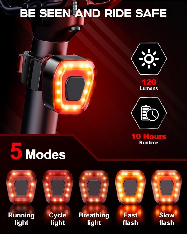9000 Lumens Bike Light Set, Prasky Rechargeable Bicycle Lights Front and - Image 7