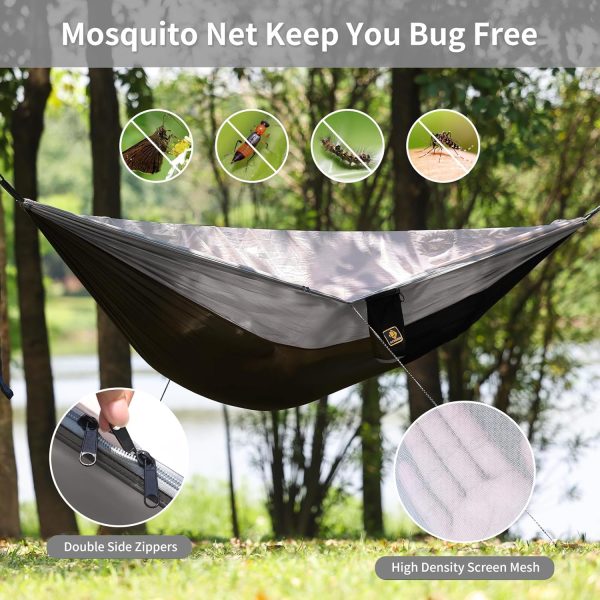 Camping Hammock, Portable Hammocks with Mosquito Net,Lightweight Nylon - Image 4