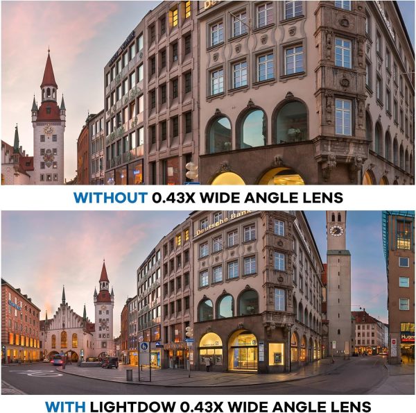 Lightdow 55MM 0.43x High-Definition Wide Angle + Macro Lens Attachment for - Image 5