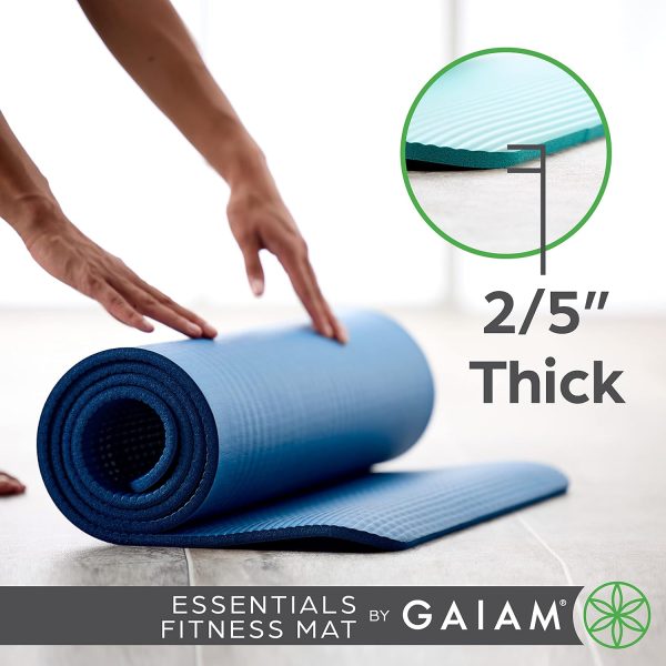 Gaiam Essentials Thick Yoga Mat Fitness & Exercise Mat with Easy-Cinch Yoga - Image 3