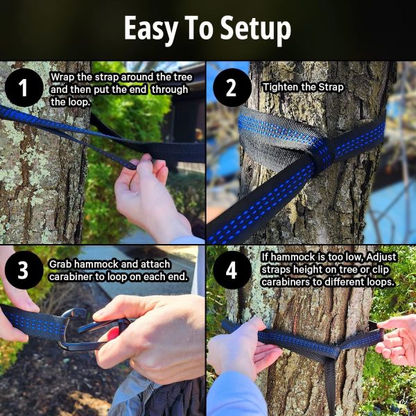 Vigel Camping Hammock - XL Double Hammock 500 Lb Capacity - Nylon Hammock - - Image 5
