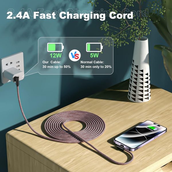3 Pack iPhone Charger 10FT [Apple MFi Certified] Right Angle Lightning - Image 2
