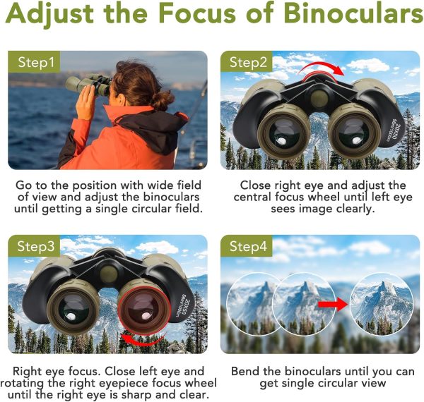 20x50 Binoculars for Adults High Powered, Military Compact HD Waterproof - Image 5