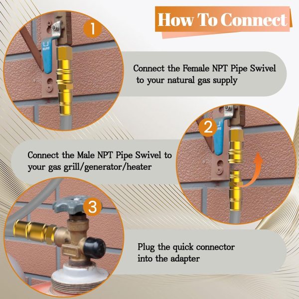 3/4" ID Natural Gas Hose 30FT, 3/4 Natural Gas Quick Connect Hose For - Image 3