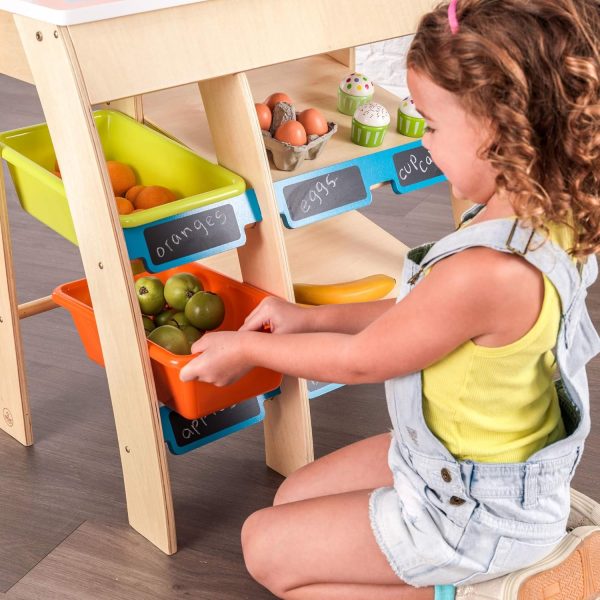KidKraft Colorful Wooden Grocery Store Marketplace Toy - Multi Colored, - Image 8