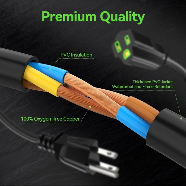 Power Extension Cord 7FT/84Inch, 3 Prong Grounded Electric Extension Cable - Image 4