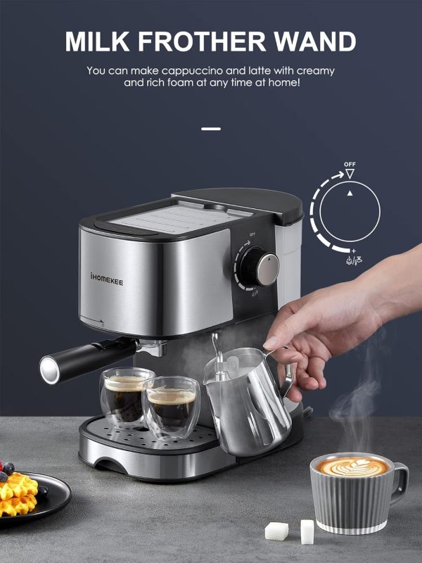 Espresso Machine, Espresso and Cappuccino Coffee Maker with Milk - Image 3