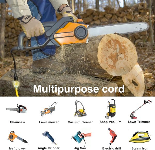 HUANCHAIN 25 ft 14/3 Gauge Heavy Duty Outdoor Extension Cord Waterproof - Image 7