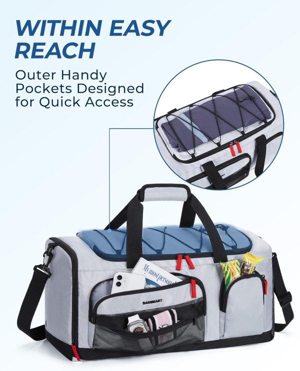 BAGSMART Gym Bag for Women & Men, 35L Sports Travel Duffel Bag with Shoe - Image 9
