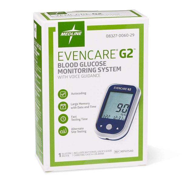 Medline EvenCare G2 Blood Glucose Monitoring Meter, Self-Testing Diabetic - Image 2