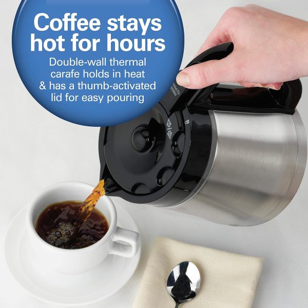 Hamilton Beach Programmable Coffee Maker with 10 Cup Thermal Carafe, 3 - Image 2
