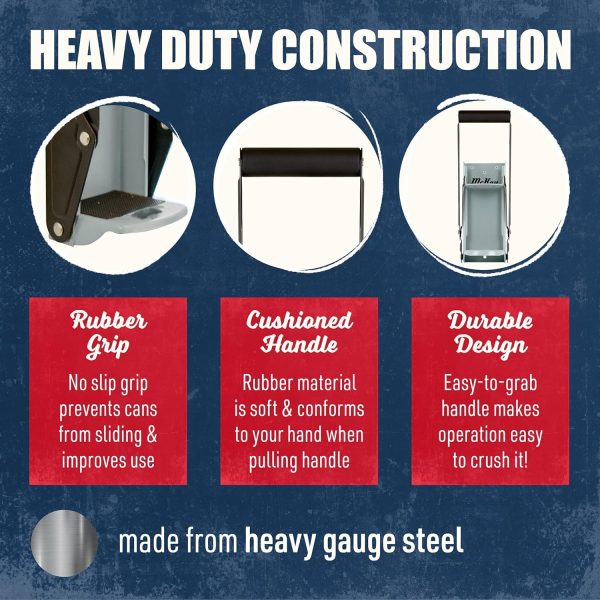 Mckay 16 Oz. Metal Can Crusher, Can Crusher Wall Mounted, Can Crushers for - Image 2