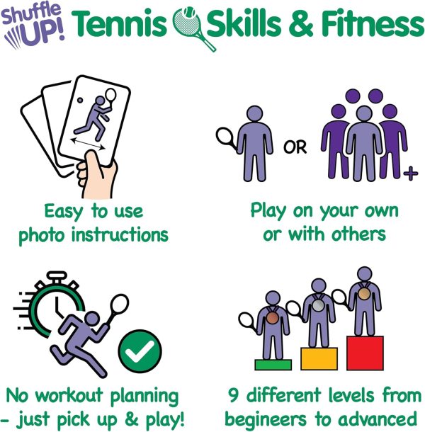 Shuffle Up Tennis Card Games - 70+ Fun & Active Skills Cards for Kids, - Image 4