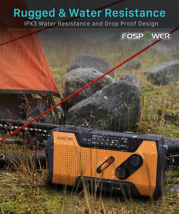 FosPower Emergency Weather Radio (Model A1) NOAA/AM/FM with 7400mWh - Image 6