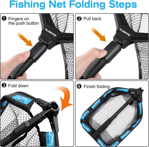 PLUSINNO Floating Fishing Net for Steelhead, Salmon, Fly, Kayak, Catfish, - Image 4