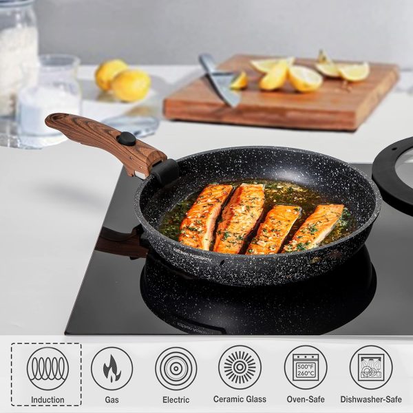 Kitchen Academy Detachable Handle Induction Cookware Sets - 10 Piece - Image 3