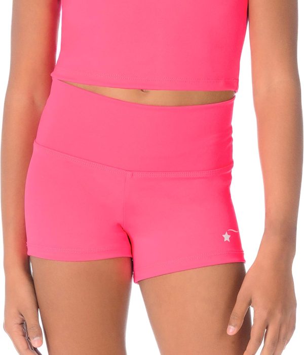 Destira Girls Gymnastic High Waisted Shorts - Compression Athletic - Image 3