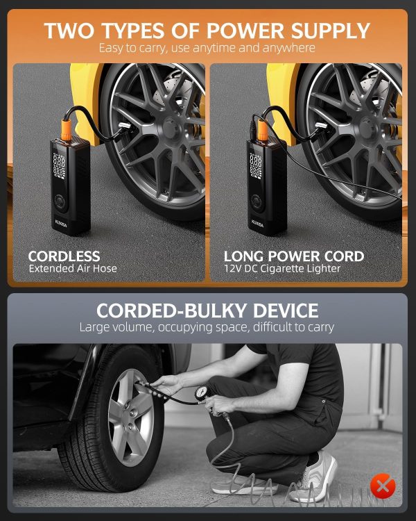 Tire Inflator Portable Air Compressor - 180PSI Air Compressor with Tire - Image 2