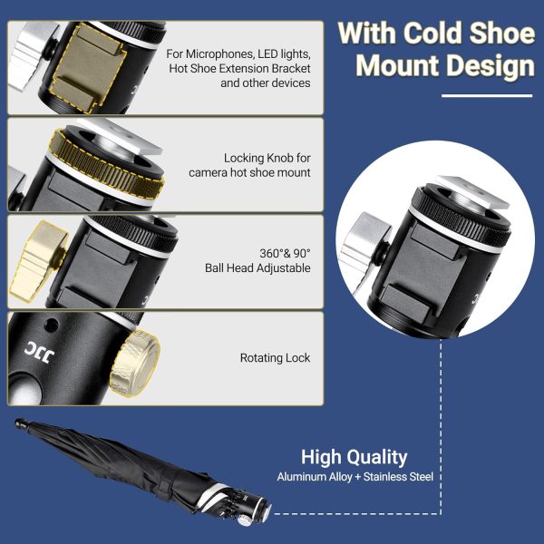 3 Level Height Adjustable Camera Hot Shoe Umbrella, Upgrade Camera Rain - Image 2