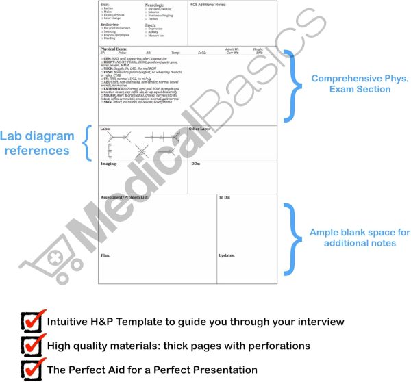 H&P notebook - Medical History and Physical notebook, 100 medical templates - Image 3
