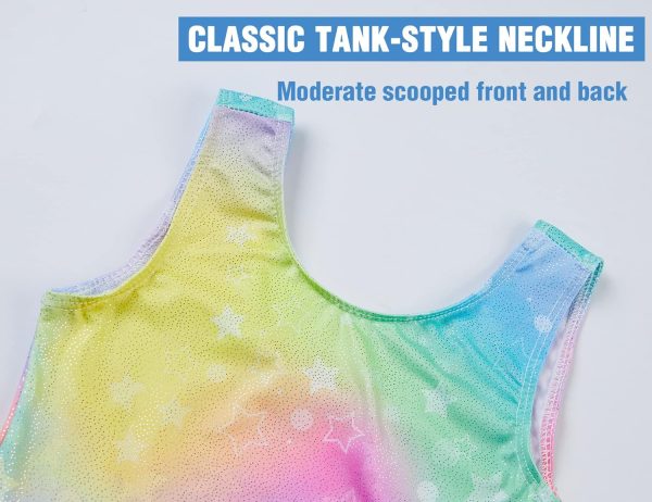 TENVDA Gymnastics Leotards for Girls 2-12 Years Old Sparkly Multicolor Kids - Image 3