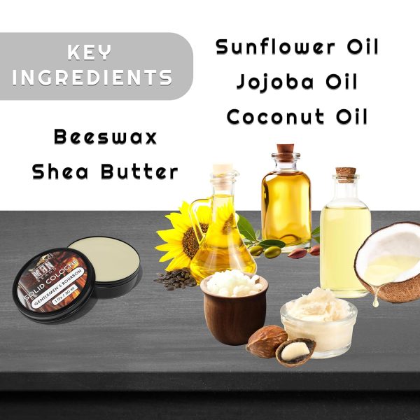 Solid Cologne Men's Gentlemen's Bourbon Scent, Wax Bourbon Cologne for men, - Image 4
