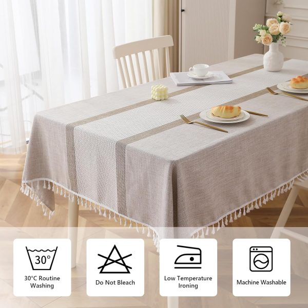 Tablecloths for Rectangle Tables, DeepDream Cotton Linen Table Cloth, - Image 5