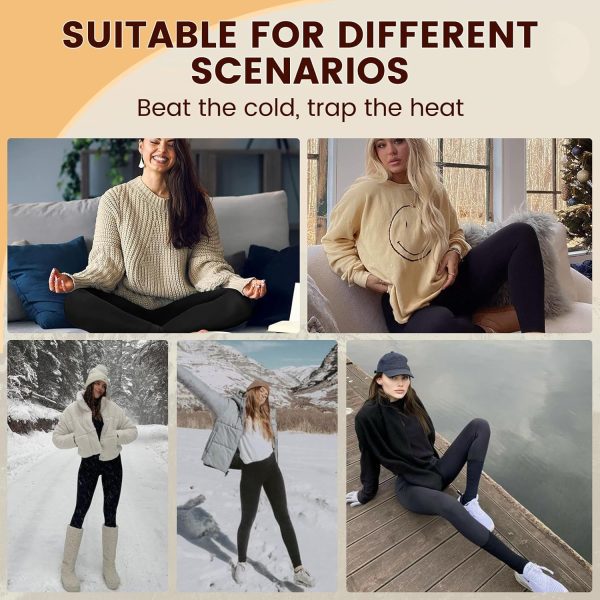 NexiEpoch Fleece Lined Leggings Women - High Waisted Winter Yoga Pants - Image 3