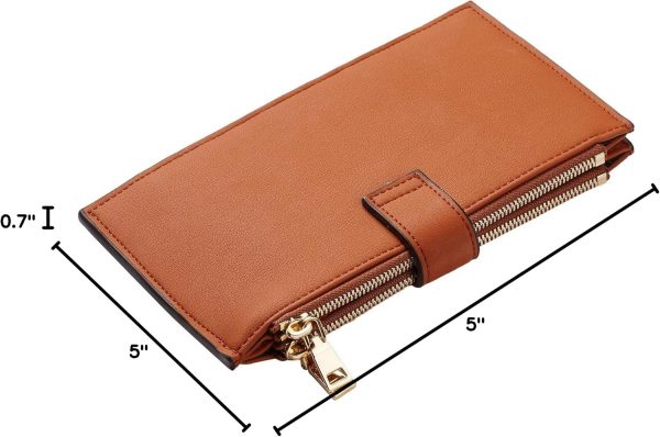 Travelambo Leather Wallets for Women Slim RFID Blocking Bifold Credit Card - Image 5
