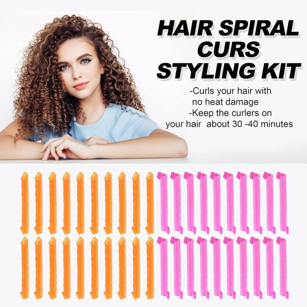 40pcs Hair Curlers Spiral Hair Curlers for Long Hair, No Heat Curlers - Image 3